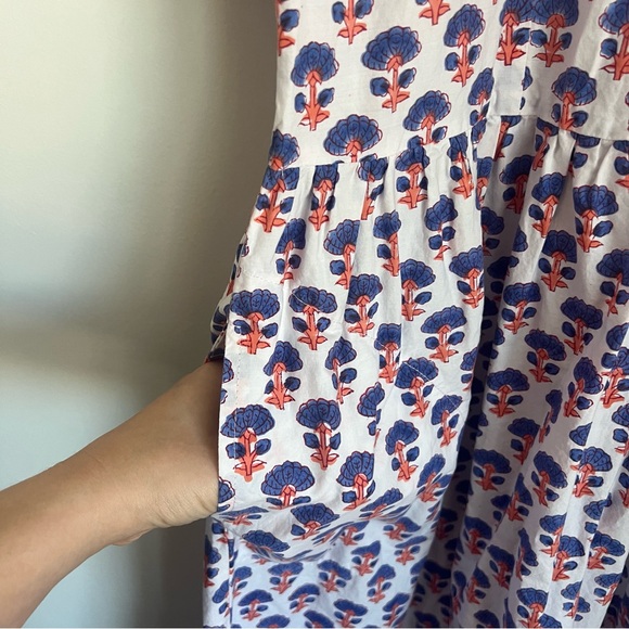 Oliphant Puff Sleeve Block Floral Print Maxi Dress Women's Size Small - Picture 4 of 8